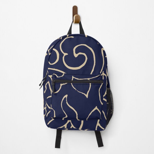 Item preview, NAVY BLUE GOLD FLORAL ART/EY UP designed and sold by wildwhimsical.