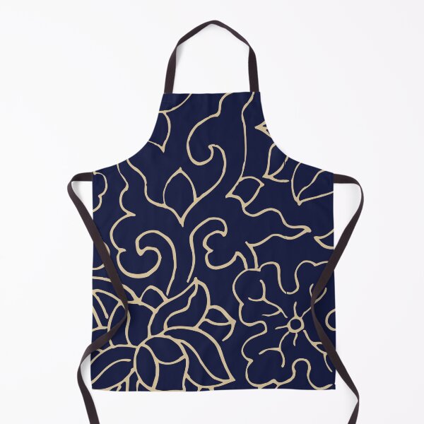 Item preview, NAVY BLUE GOLD FLORAL ART/EY UP designed and sold by wildwhimsical.