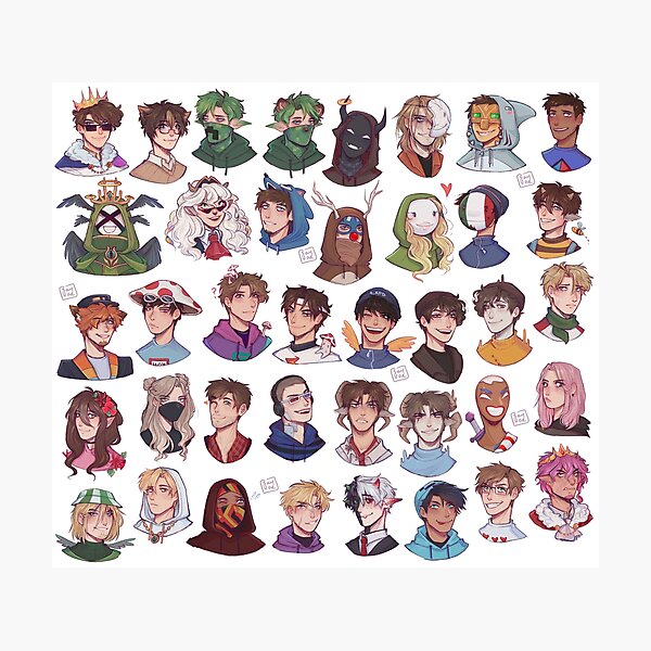 All Dream Smp Characters 3 Photographic Print By Raybaeart Redbubble