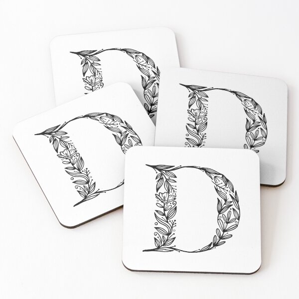 Item preview, Letter D monogram floral design designed and sold by TotallyType.