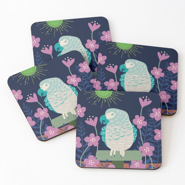 Item preview, Blue Parrot and Purple Flowers designed and sold by DCamille.