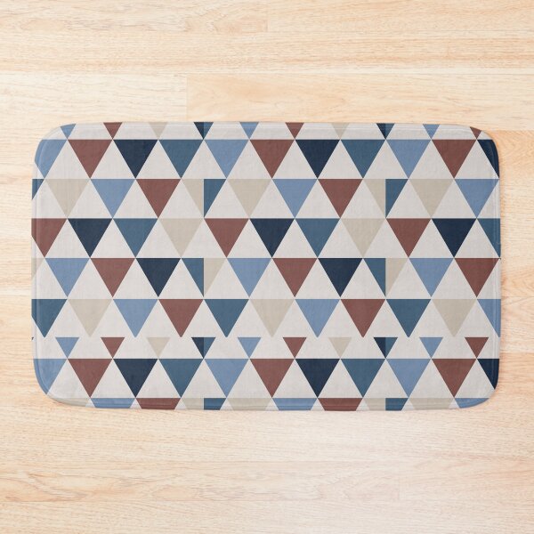 Item preview, Scandinavian Triangle Minimalist Geometric Pattern in Mustard, White and Blue  designed and sold by ArtBIU.