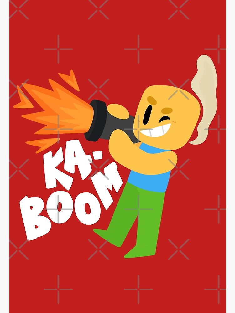 Kaboom Roblox Inspired Animated Blocky Character Noob T Shirt Postcard By Smoothnoob Redbubble - roblox how to use character animations