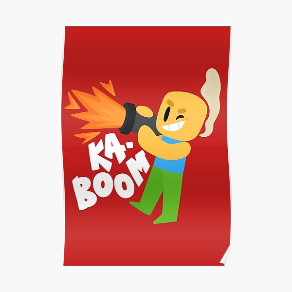 Kaboom Roblox Inspired Animated Blocky Character Noob T Shirt Poster By Smoothnoob Redbubble - cool rich roblox outfits