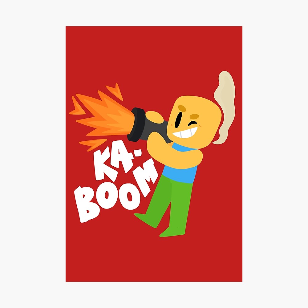 Kaboom Roblox Inspired Animated Blocky Character Noob T Shirt Poster By Smoothnoob Redbubble - roblox character girl rich blocky