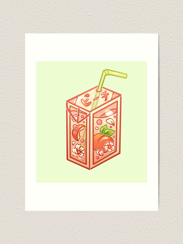 "Peach Juice Box" Art Print for Sale by heysoleilart Redbubble