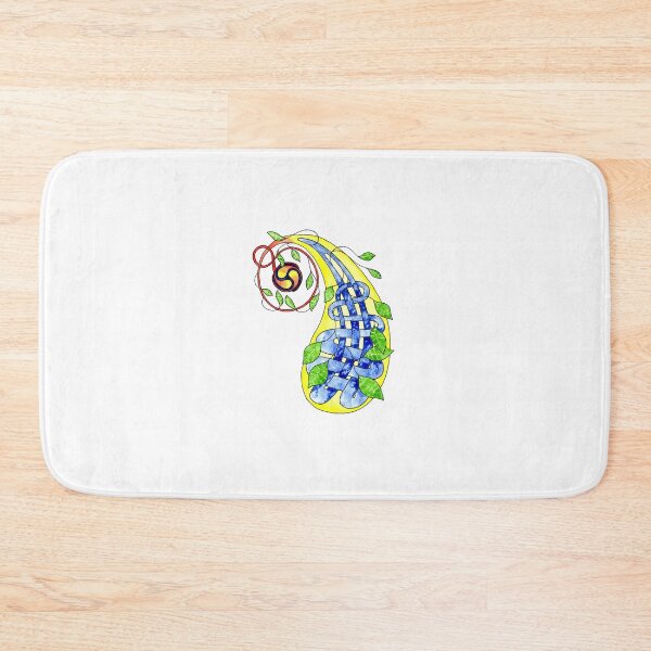 Item preview, Paisley Design with Celtic knotwork Blue and Yellow with Vines and Leaves designed and sold by PencilandBrush.