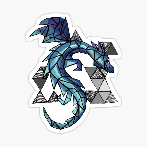 Geometric Dragon Stickers Redbubble