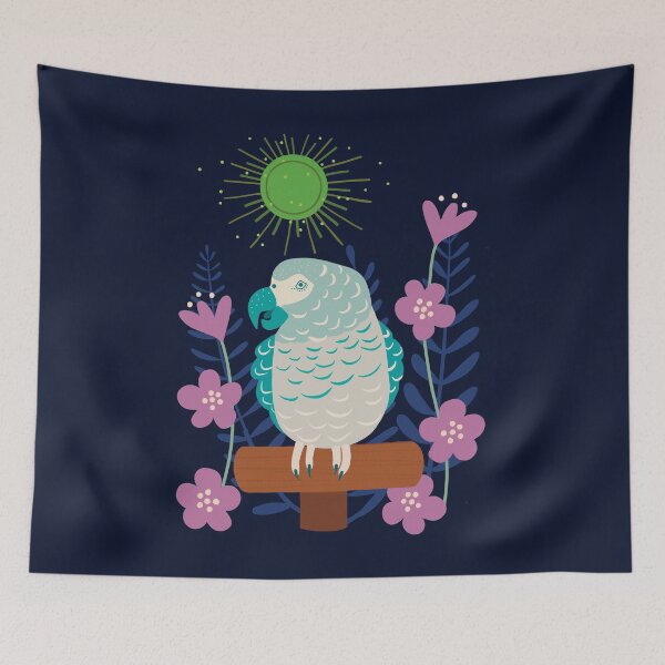 Item preview, Blue Parrot and Purple Flowers designed and sold by DCamille.