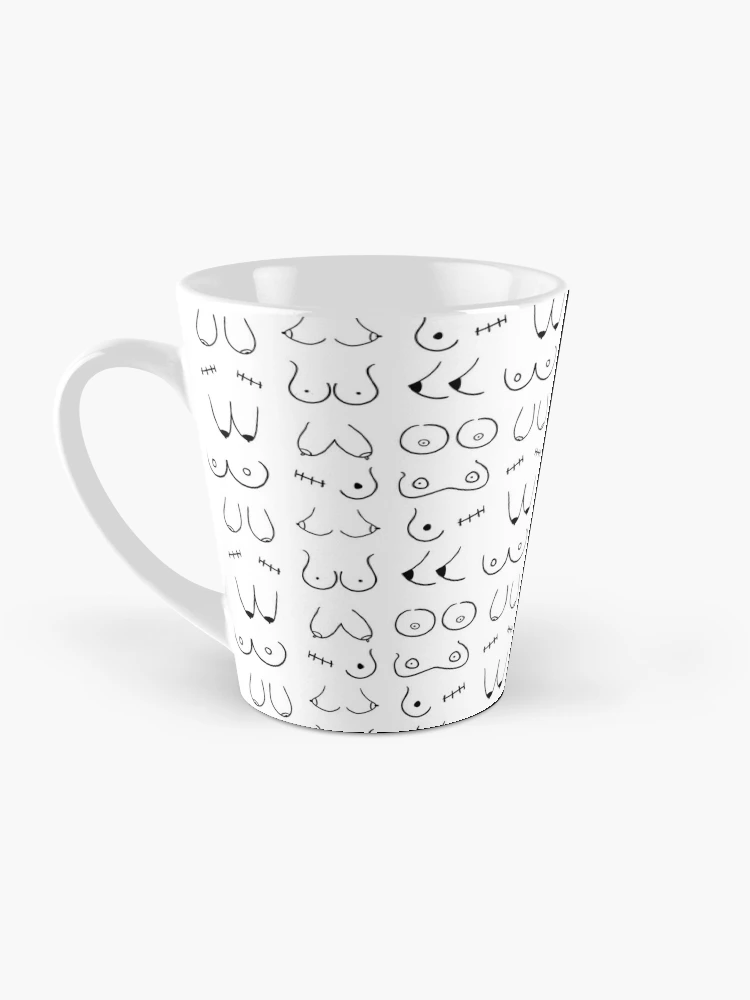 Boobs Sketch Black and White Coffee Mug by Dagitab