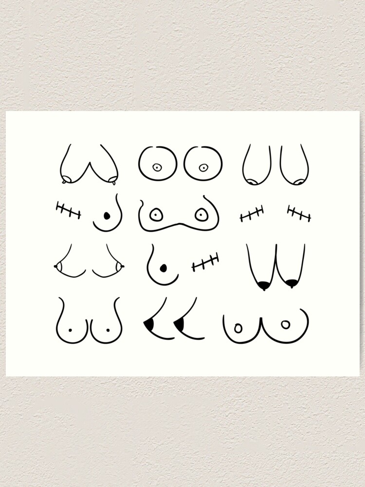 Breast shapes with nipples Royalty Free Vector Image