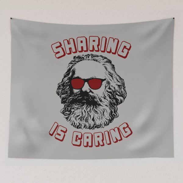 Item preview, Sharing Is Caring - Karl Marx Silhouette, Socialist, Marxist, Democratic Socialism, Leftist  designed and sold by SpaceDogLaika.