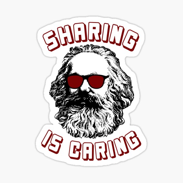 Item preview, Sharing Is Caring - Karl Marx Silhouette, Socialist, Marxist, Democratic Socialism, Leftist  designed and sold by SpaceDogLaika.