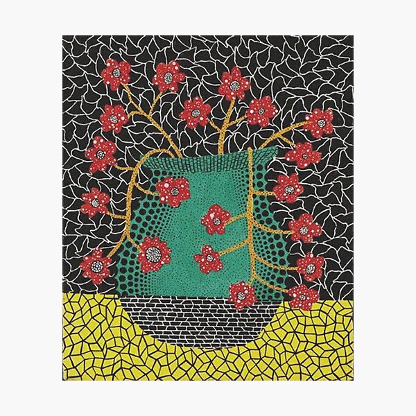 Yayoi Kusama flower vase painting Photographic Print
