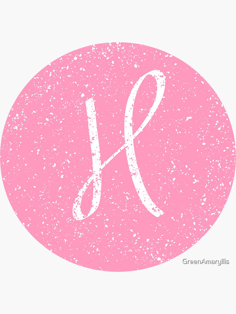 Pink Letter H Sticker for Sale by GreenAmaryllis