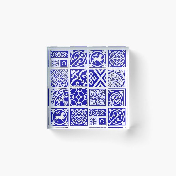 Item preview, Blue Medieval Tile Pattern designed and sold by softbluehum.