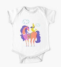 Circus Horse and Sealion, cute character illustration One Piece - Short Sleeve
