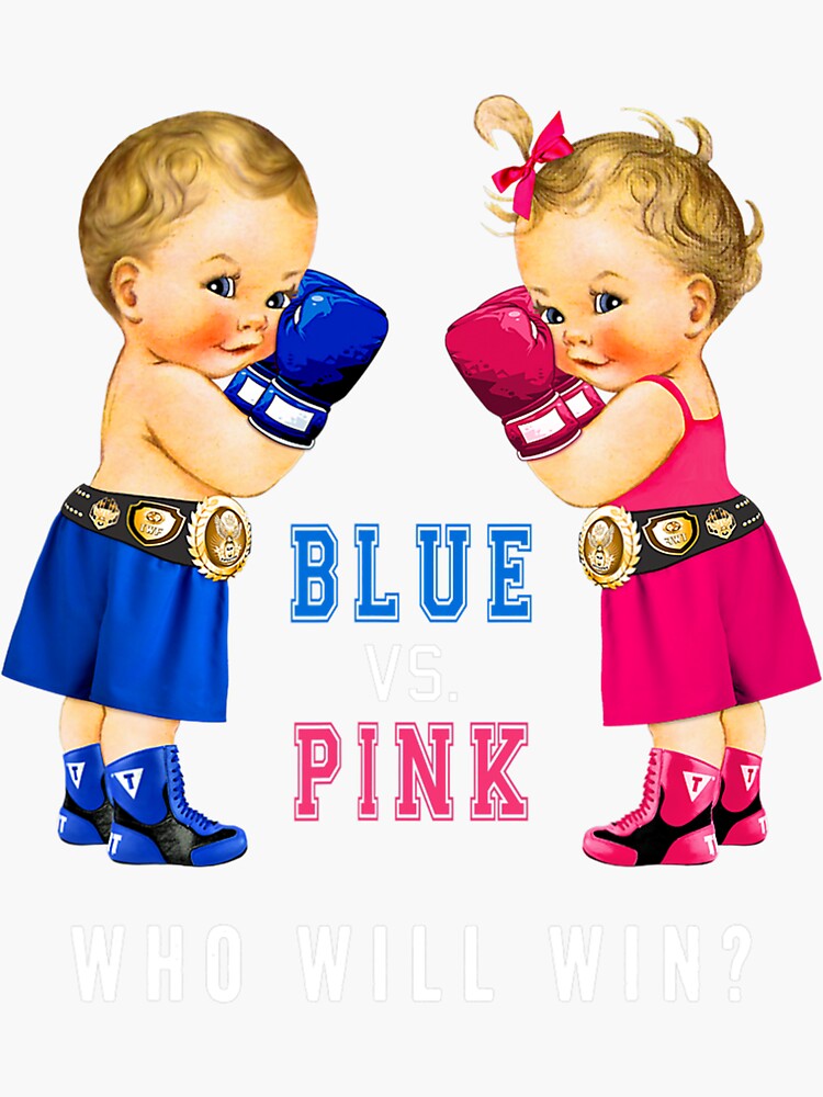 "Blue vs Pink Boxing Babies Gender Reveal Party" Sticker by SusanHoover