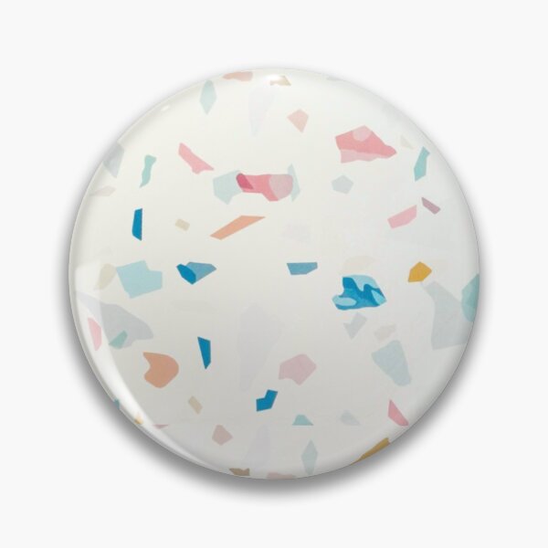 Item preview, TERRAZZO TILE PRINT Aqua blue, pink, green, gray on a cream background.  designed and sold by Mizjean.