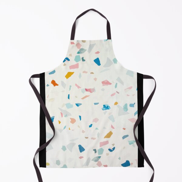 Item preview, TERRAZZO TILE PRINT Aqua blue, pink, green, gray on a cream background. designed and sold by Mizjean.