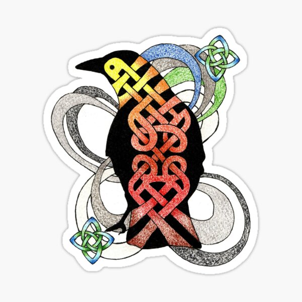 Item preview, Crow Bird Celtic Knotwork Fantasy  designed and sold by PencilandBrush.
