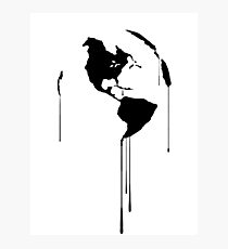 Splatter Earth 1 (black) Photographic Print