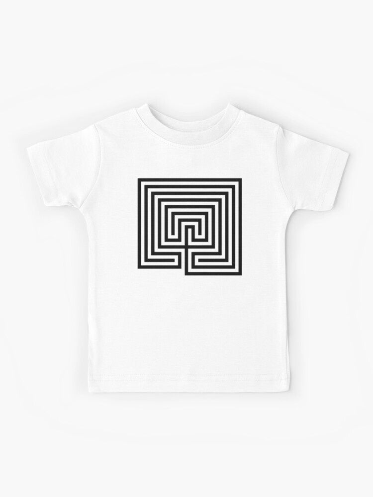 Cretan labyrinth black and white | Kids T-Shirt