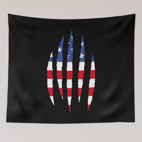 Item preview, Werewolf Wolf Scratches US Flag American  designed and sold by BEAST NYC.