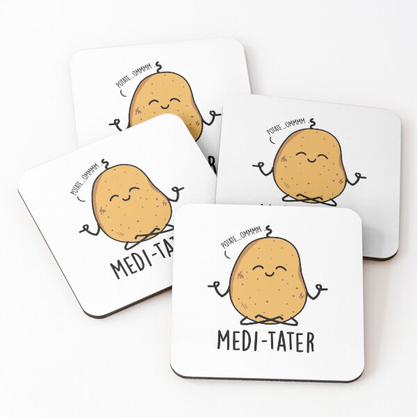 Item preview, Medi-tater Cute Meditating Potato Pun designed and sold by punnybone.