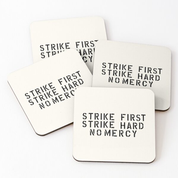Item preview, Strike First, Strike Hard, No Mercy. (Cobra Kai dojo wall stencil) designed and sold by DotorEaon.