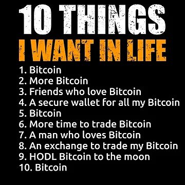 Imagen de la obra 10 Things I Want In Life Bitcoin Crypto BTC Bitcoin Girl Gear de DynamicDesign
