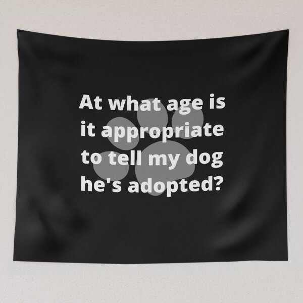 Item preview, At what age is it appropriate to tell my dog he's adopted designed and sold by Click-Like.