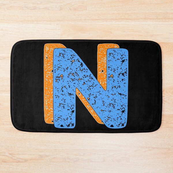 Item preview, Letter N With Sponge Texture (blue and orange) designed and sold by artfulnotebook.