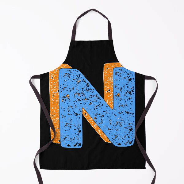 Item preview, Letter N With Sponge Texture (blue and orange) designed and sold by artfulnotebook.