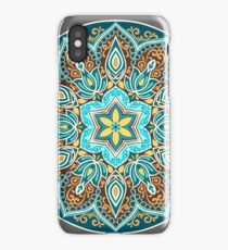 Flower Mandala in turquoise colors. iPhone Case