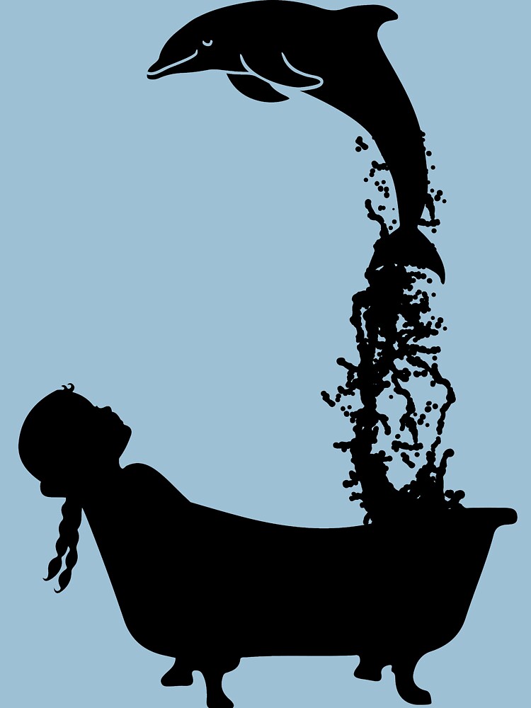 Dolphin leaping out of bath tub silhouette. by BOLD-Australia