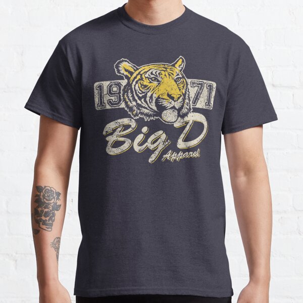 (0005) Detroit Tiger T-Shirt 1971 Big D Apparel by Detroit Rebels Brand Heather Navy / Large