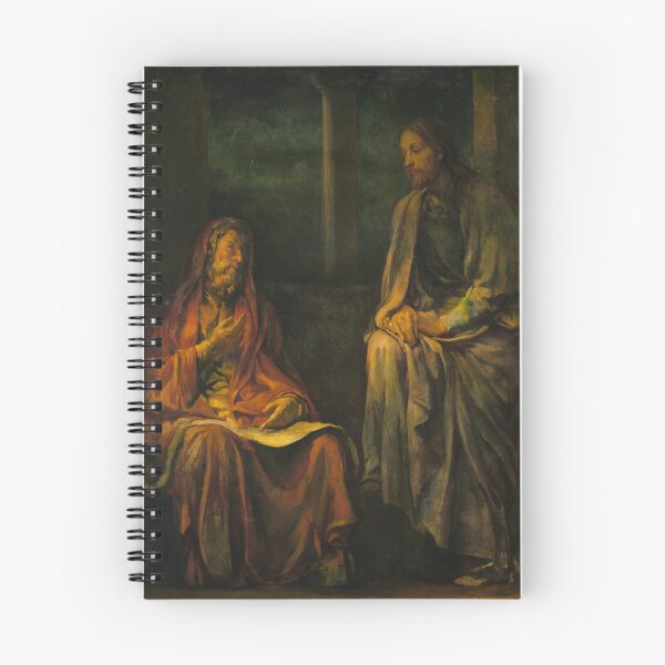Item preview, Religious Art - Painting of the Visit of Nicodemus to Christ designed and sold by KnightandMoon.
