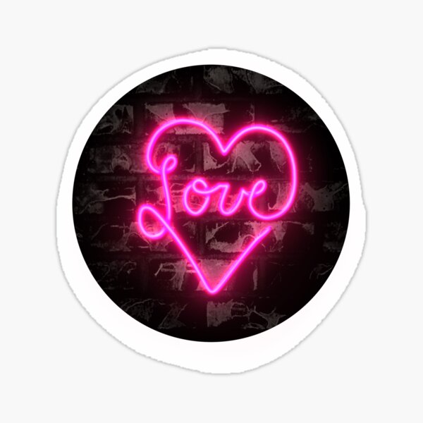 Heart Neon Light Stickers For Sale Redbubble