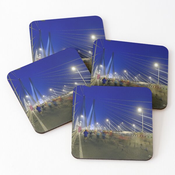Item preview, Mumbai Marathon participants running on sea link bridge modern art, wall art, print, personalised gifts, custom printed gifts. designed and sold by CameraDesign.
