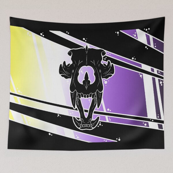 Item preview, Non-Binary Pride Skull - Bear designed and sold by KCDragons.
