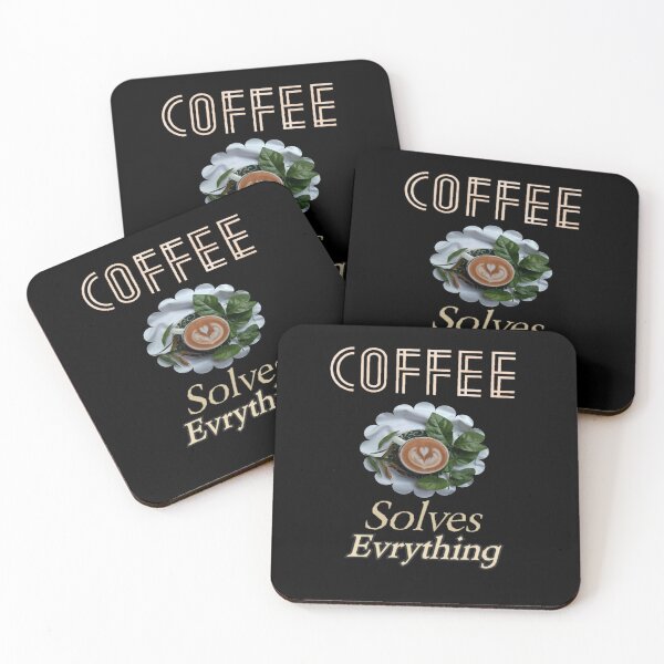 Item preview, Coffee Solves Everything | with Coffee patterns designed and sold by BEN-OKAL.