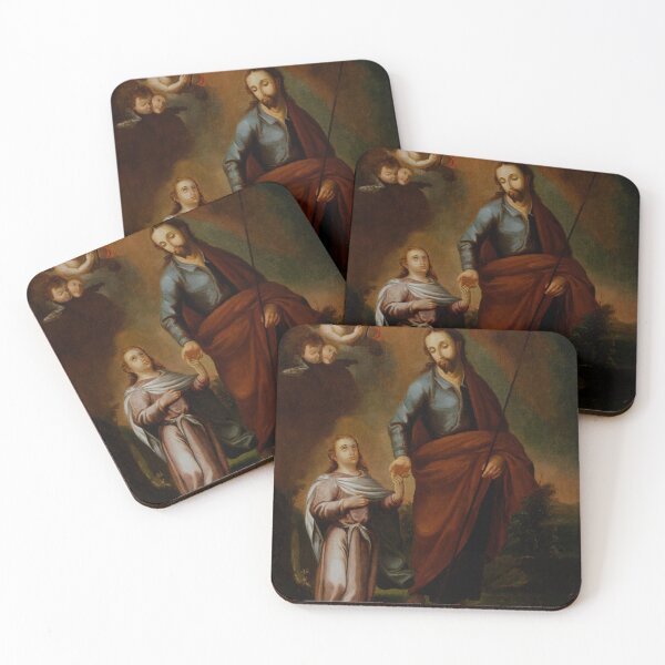 Item preview, Religious Art - Painting of Saint Joseph and the Christ Child designed and sold by KnightandMoon.