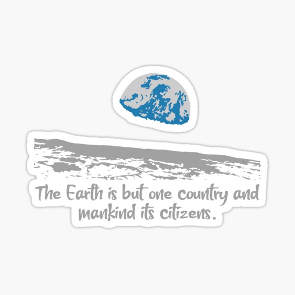 Earth Rise. Mankind is its citizens. Sticker