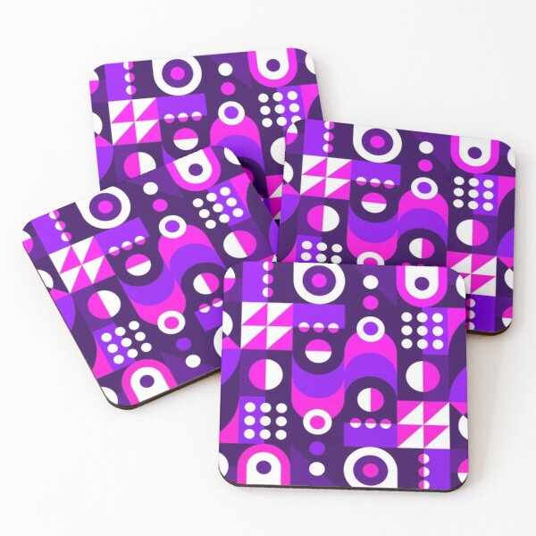 Item preview, Bright Pink, Purple, Black and White Geometric designed and sold by pugmom4.