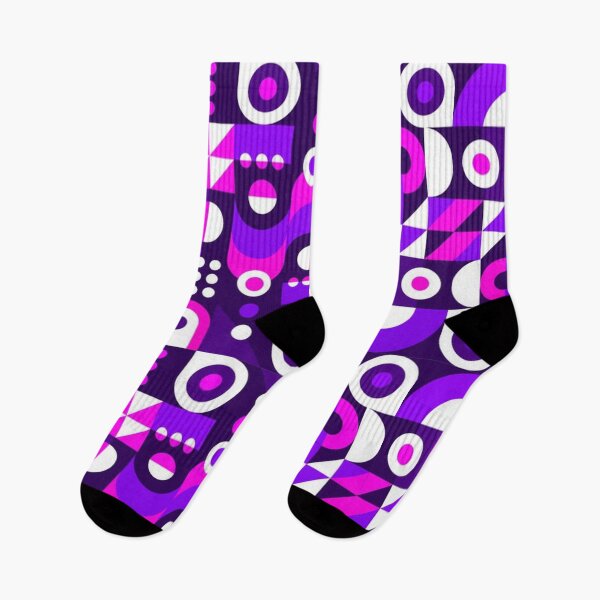 Item preview, Bright Pink, Purple, Black and White Geometric designed and sold by pugmom4.