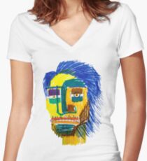 Marker Face Women's Fitted V-Neck T-Shirt