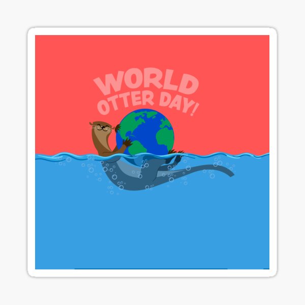 Vista previa del artículo con la obra «Día Mundial de la Nutria», diseñado y vendido por Peppermint Narwhal.