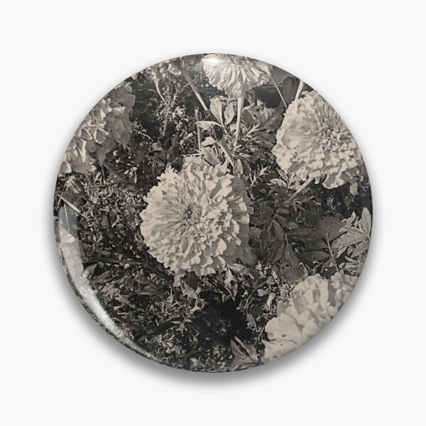 Item preview, Purist marigold flowers in black and white designed and sold by Manoroma.