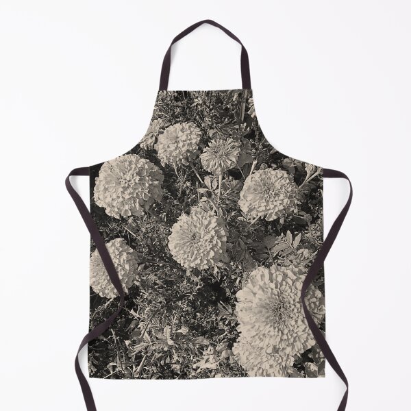 Item preview, Purist marigold flowers in black and white designed and sold by Manoroma.